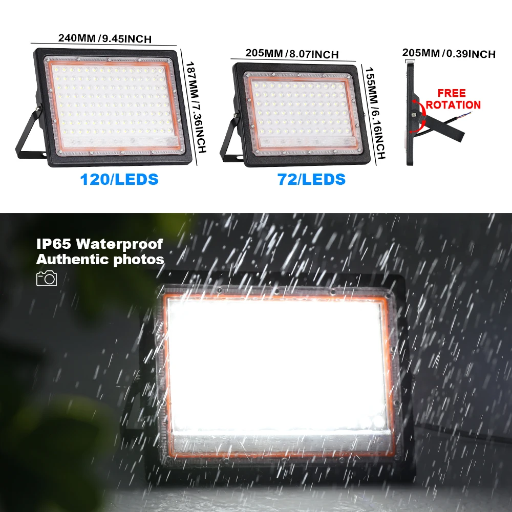 Led Floodlight Outdoor IP66 Waterproof 72 120LEDs LED Flood Light Spotlight LED Reflector Stage Lamp Floodlight Street Lamp