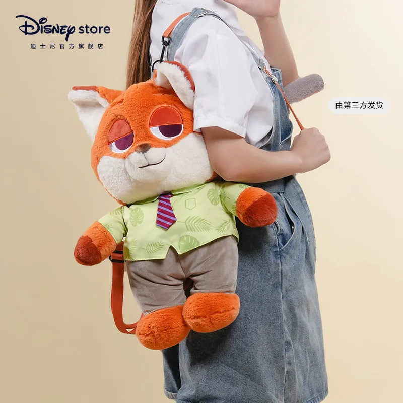 

Оригинальный Официальный Дисней Зоотопия Ник Джуди, милый плюшевый игрушечный рюкзак, осенне-зимняя плюшевая кукла, детский подарок на Рождество и день рождения