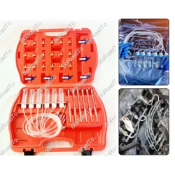 Diesel Common Rail Injector Flow Meter With 24 Adaptors Fuel Line Test Tester /Diagnosis Tool Set 6 injectors tested together