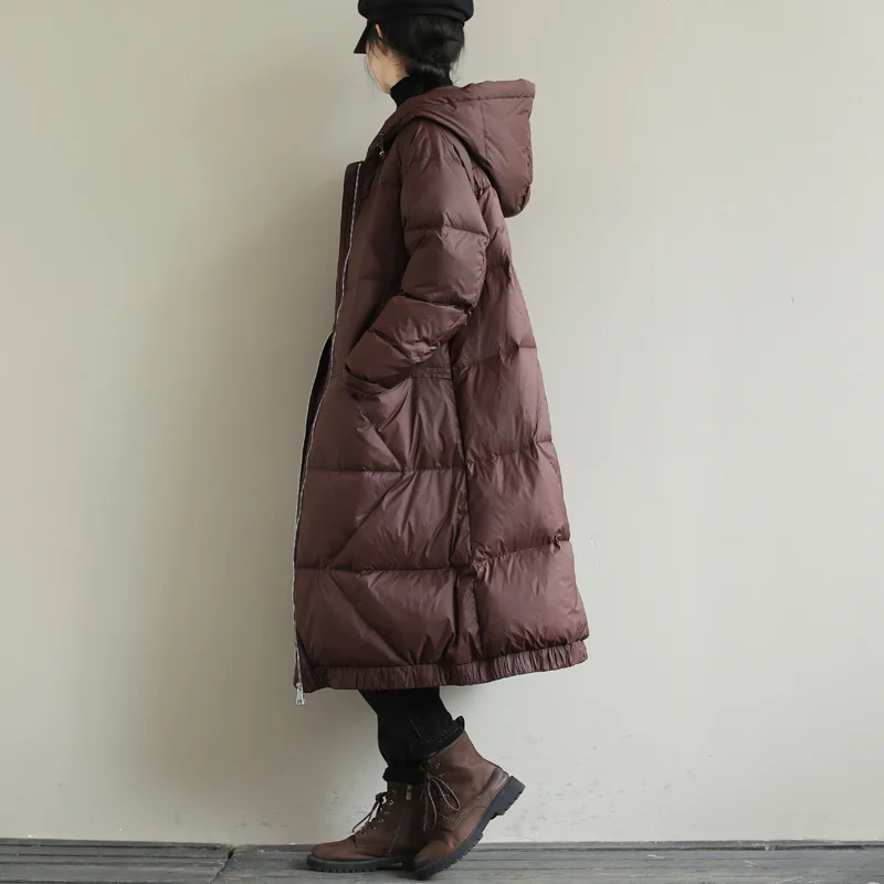 Veste matelassée à capuche pour femmes, manteaux longs en duvet, coupe-vent, épaissi, chaud, parka, simple, décontracté, solide, neige, hiver, nouveau