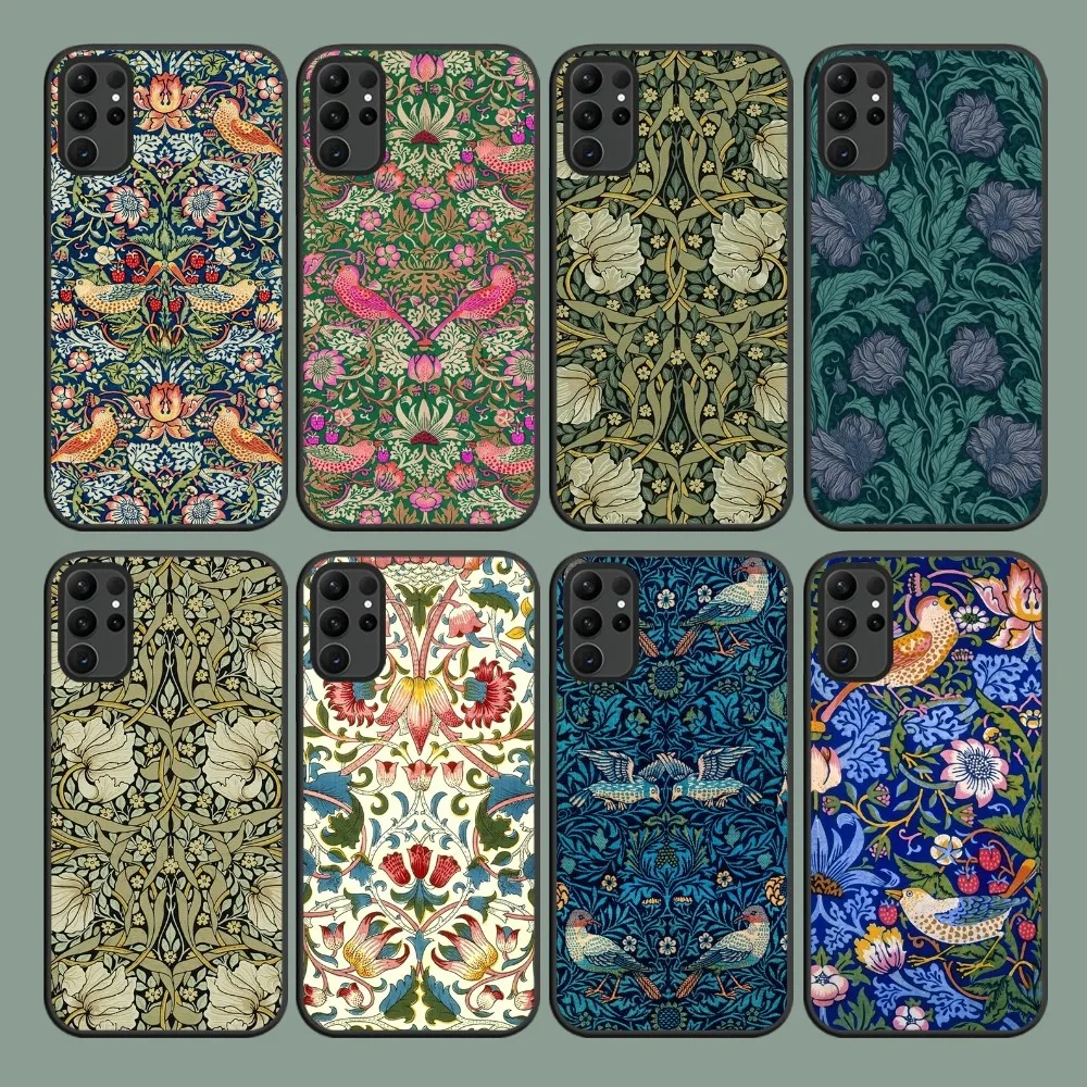 Art W-William Morris Luxury Phone Case For Samsung Galaxy S24 S22 S23 S30 Note 20 10 Plus Lite FE ULTRA Cover