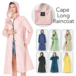 Chubasquero largo impermeable para mujer, abrigo de lluvia para mujer, gabardina con capucha, cortavientos, ropa impermeable ligera para senderismo al aire libre