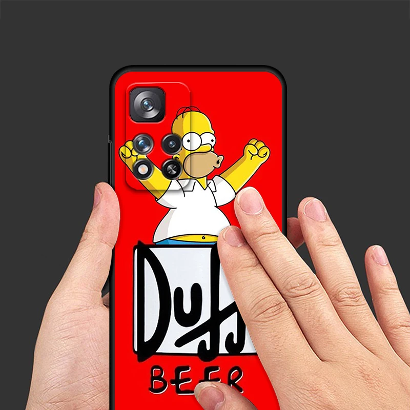 Funny Homer Simpson For Xiaomi Redmi Note 12 12S Turbo 11 11T 11S 10 10S 9 8 8T 7 Pro Plus 5G Black Phone Case Cover