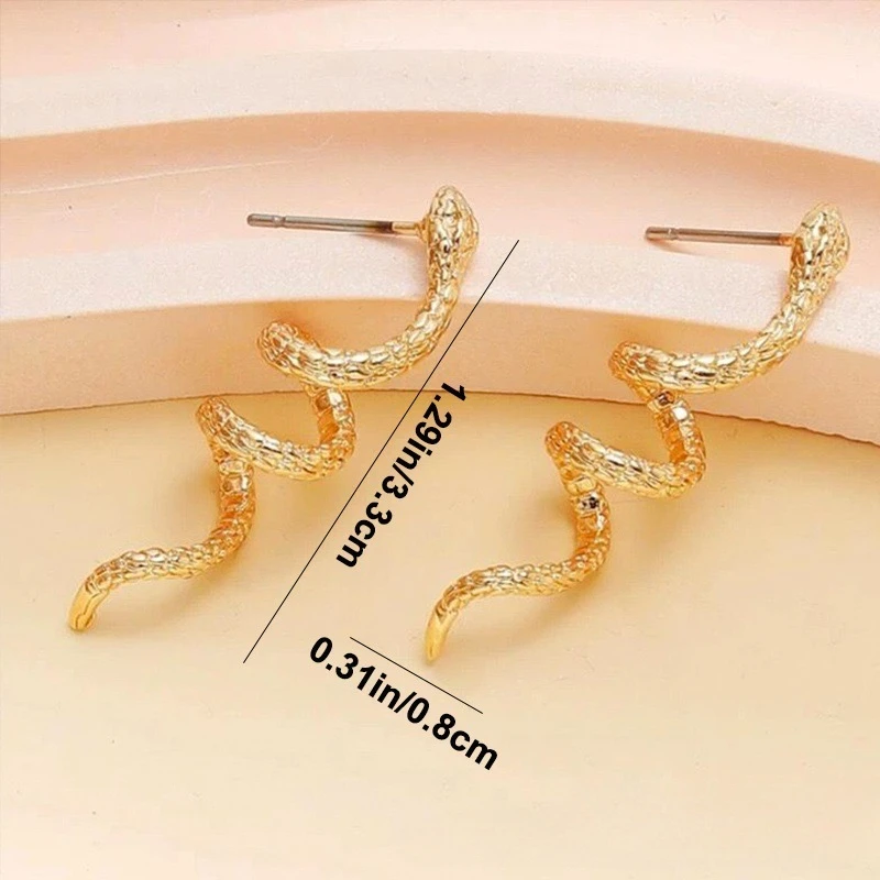 Fashion Punk Gothic Snake Shaped Earrings for Women, Trendy Women\'s Personalized Party Gifts, Gifts for Girlfriends