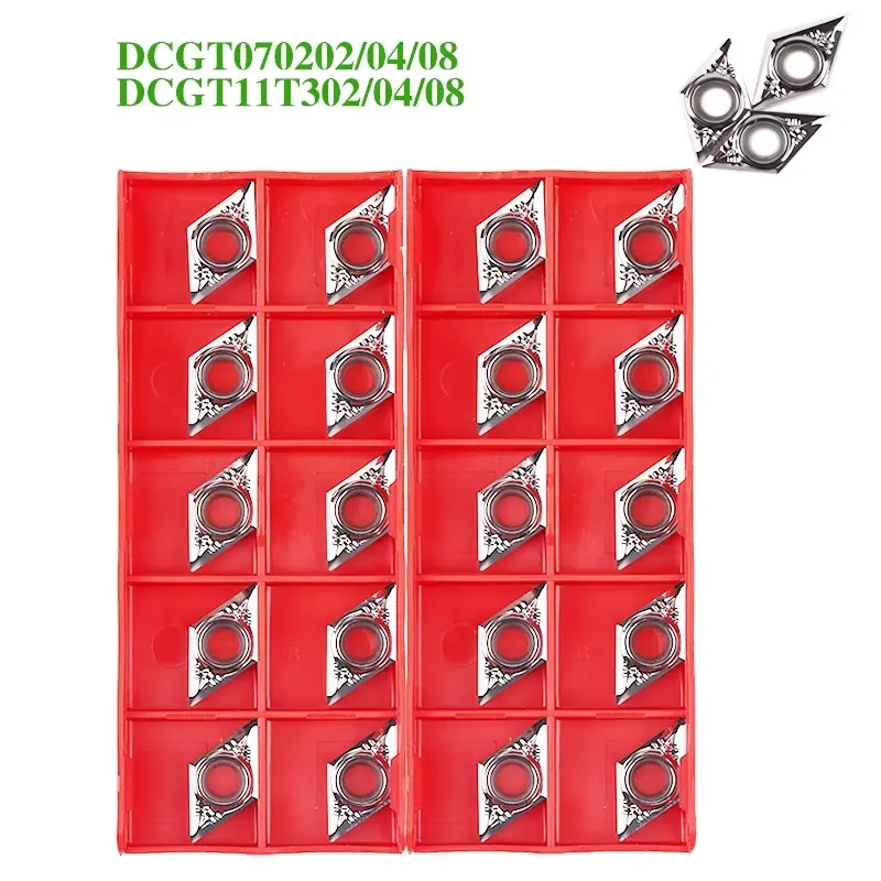 

10pcs DCGT070204 DCGT070208 DCGT11T302 DCGT11T304 AL K10 Carbide Turning Inserts DESKAR CNC Lathe Metal Cutting Tools DCGT Blade