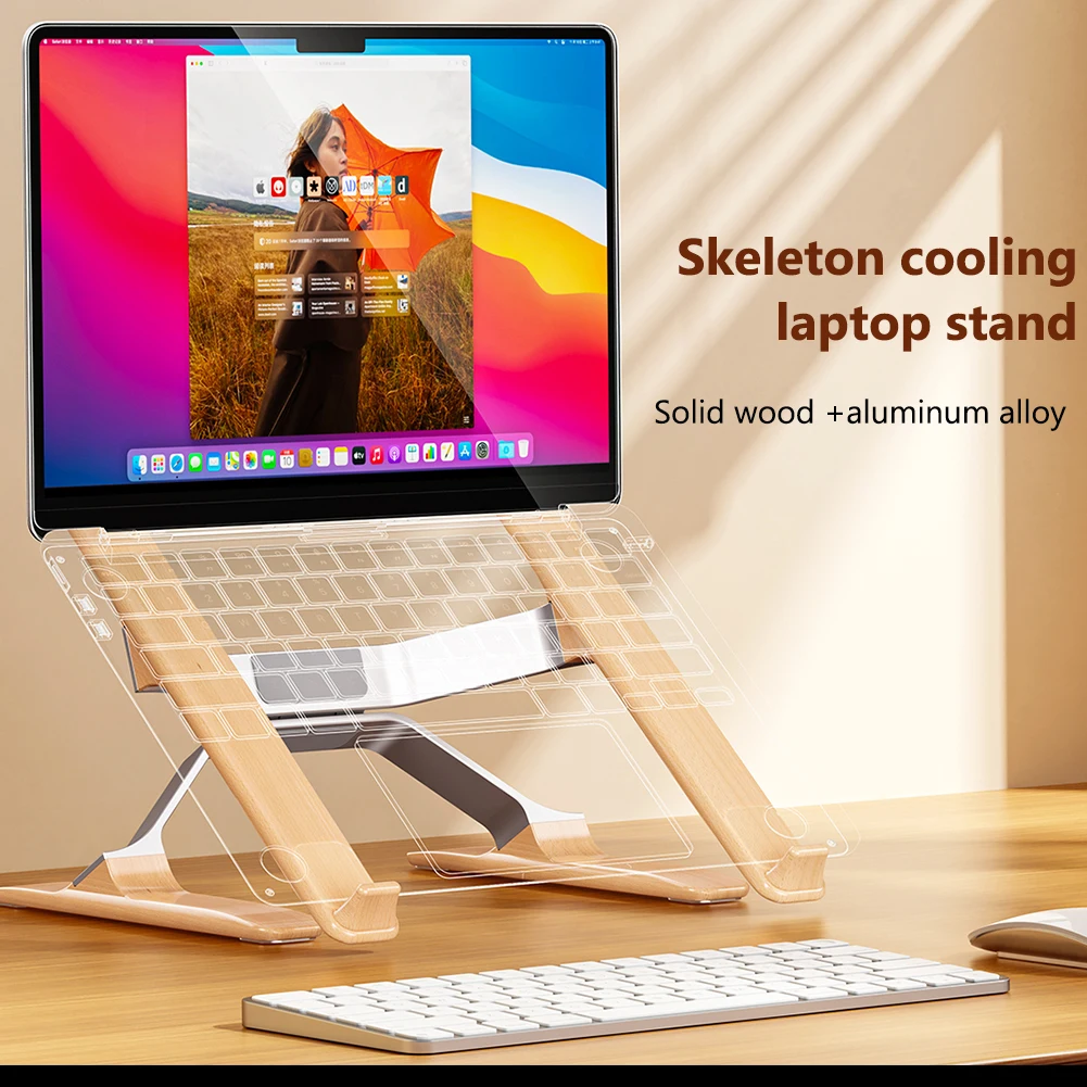 

Laptop Stand Aluminum Alloy Adjustable Notebook Bracket Foldable Portable Notebook Stand Cooling Stand for 10-17.3Inch Laptops