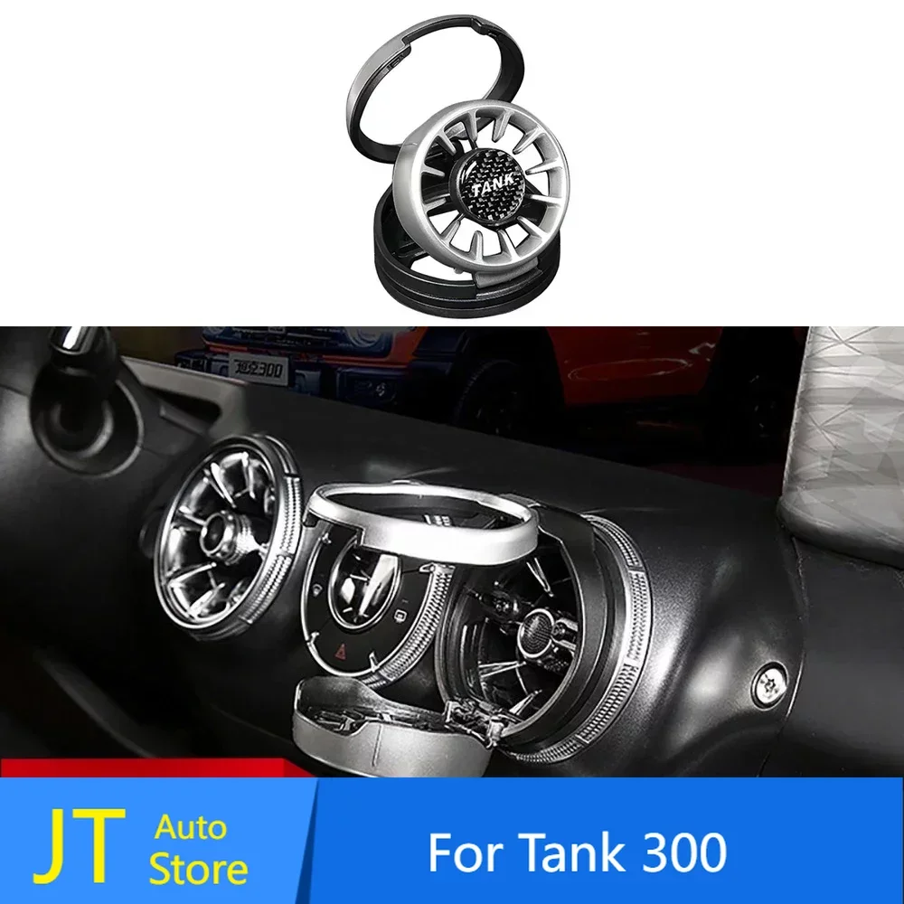 

For WEY Tank 300 Car Air Conditioning Outlet Water Cup Holder Central Control Aluminum Alloy Beverage Foldable 2021 2022 2023