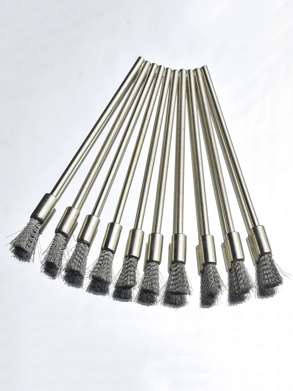 10/30/50pcs Pen Wire 100mm 3.0 Round Long Shank Steel Cleaning End Rotary Tool Stainless Steel Brass Brush Rust Paint Removal