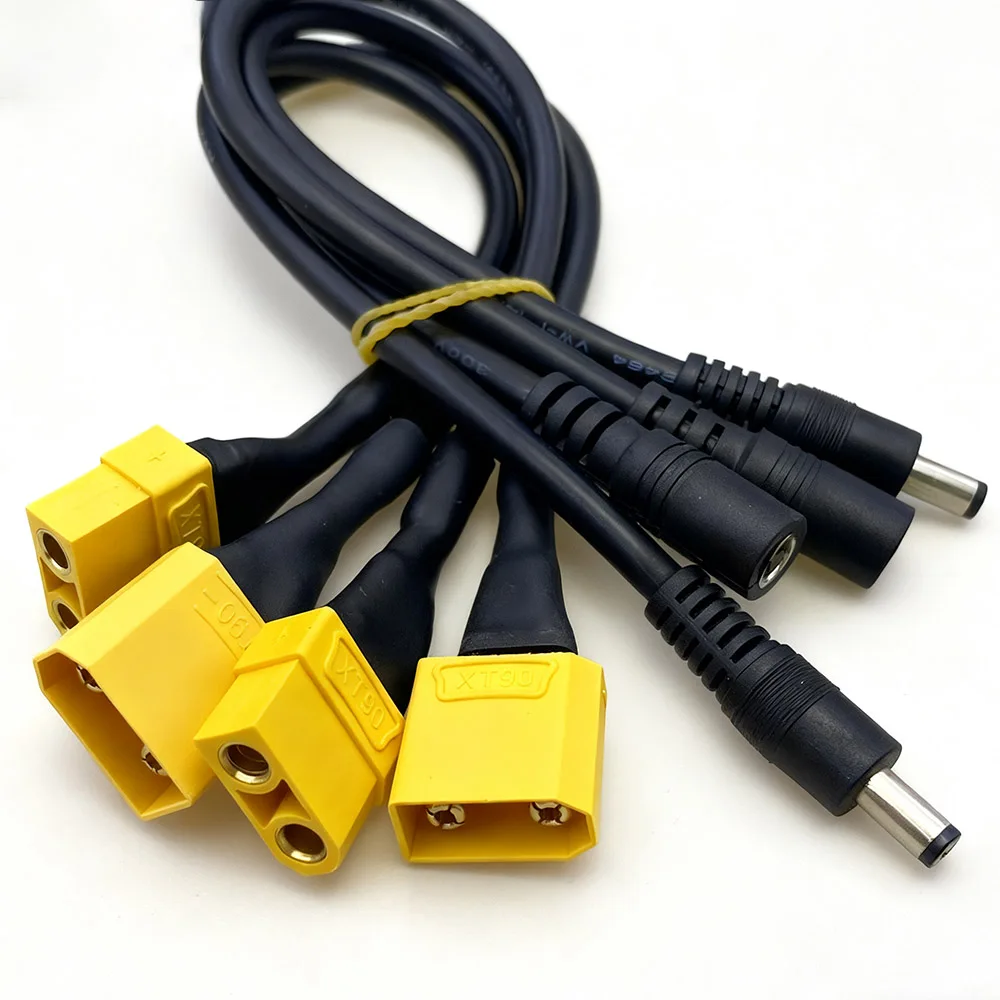  1Pcs 15A XT90 Plug Male/Female Connector To DC 5521 5525 14AWG Power Cable Adaptor For Car Battery Charging Adapter Cables