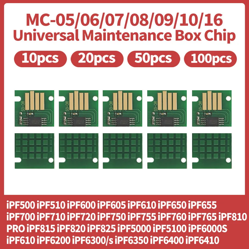 MC-05 06 MC-07 MC-08 MC-09 MC-10 MC-16 Maintenance Tank Chip For Canon iPF500 iPF510 iPF670 iPF680 iPF770 iPF780 iPF785 iPF810