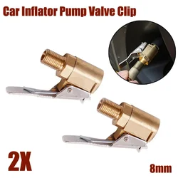 2pc Tyre Valve Air Tire Chuck Inflator Pump Connector Adapter Clip On Car 8mm Car Tire Inflator Tire Valve Connector