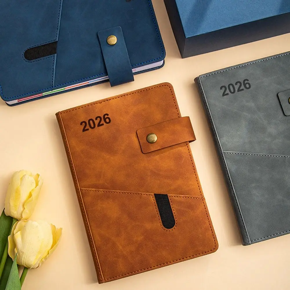 English 2026 Schedule Planner Notepad Wear-resistant Bookmark 365 Days Efficiency Notebook Portable 12 Months