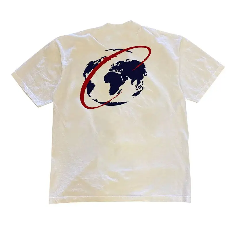 

Summer New Niche Trendy Brand Couple T-Shirt, Planet Print Loose Cotton Short Sleeve Tee For Men And Women