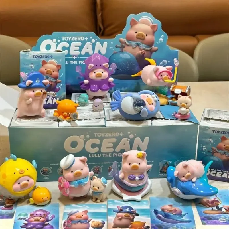 Lulu The Piggy Dromerige Blue Ocean Series Blind Box Lulu Pig Mystery Box Action Figure Collectible Ornament Surprise Bag Gift Toys
