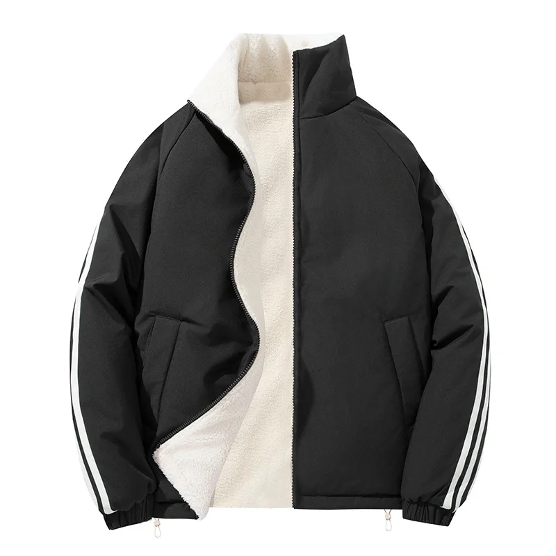 

Двусторонняя хлопковая куртка нового модного бренда 2025 года, воротник-стойка, модное и повседневное, универсальное хлопковое пальто для пар