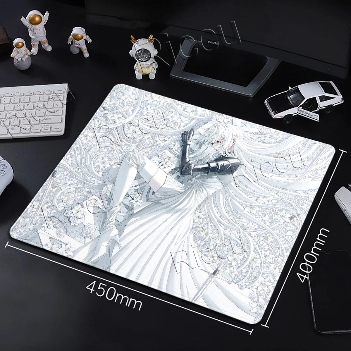 Female Knight Cool E-Sports Mouse Pad Game Anime Girls Aesthetics Mousepad Gaming Keyboard Small Flower Table Rug Cabinet Mats