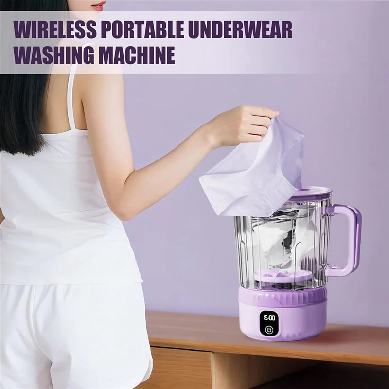A52Q-Mini غسالة محمولة 2.5 لتر ترقية سعة كبيرة، غسالة الملابس الداخلية تنظف عميق الملابس الصغيرة #5