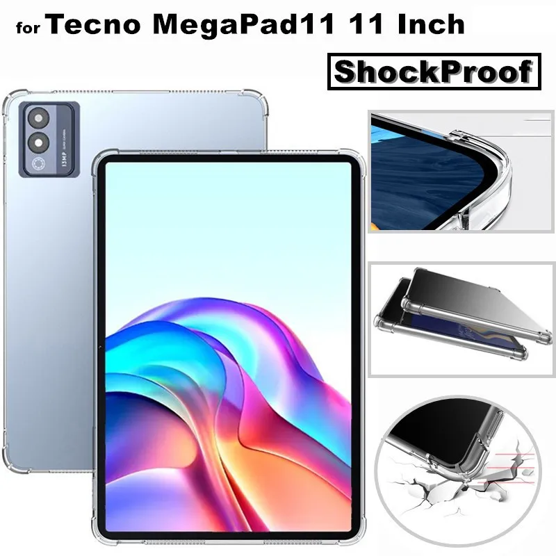 

for Tecno Megapad 11" Mega Pad11 11inch 2025 Tablet Case Transparent Soft Silicone TPU Protection Shockproof Shell