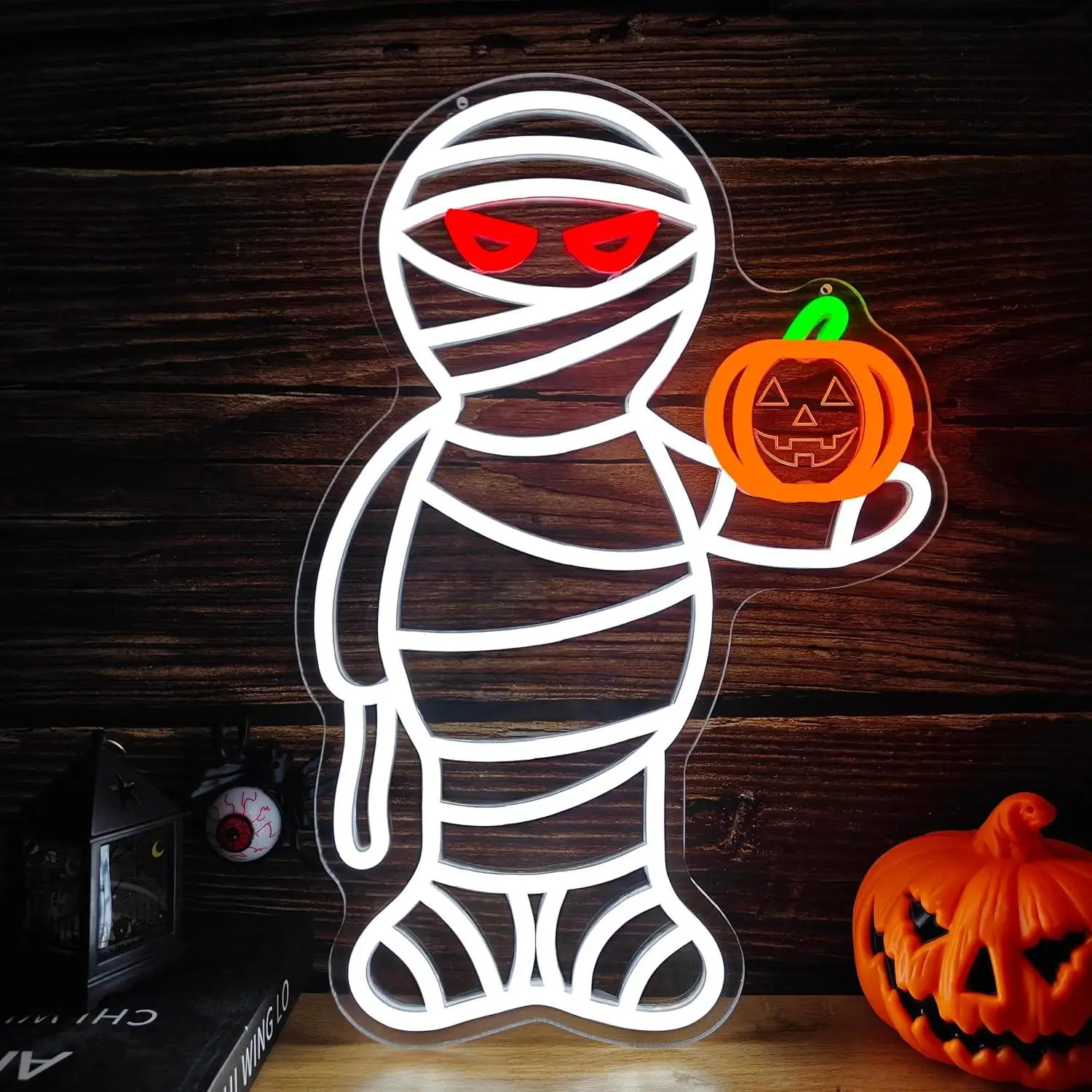 Mummy Neon Sign Halloween Led Neon Light For Haunted House Bedroom Dorm Holiday Party Decoration Display Gifts Ambient Lighting