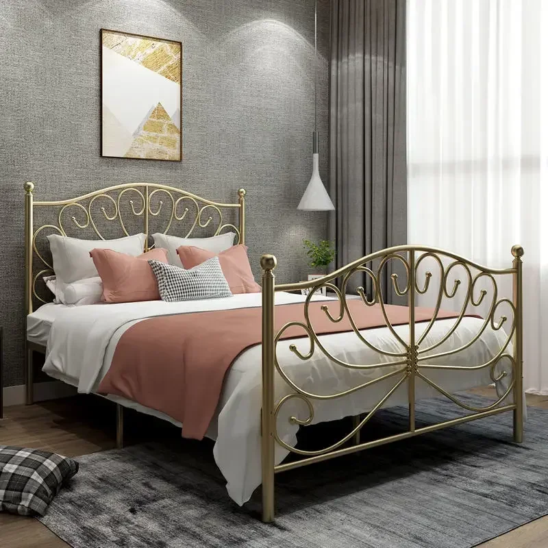 Ins Internet celebrity iron Modern simple princess bed Thickened wrought iron Single double 1.5 iron frame bed