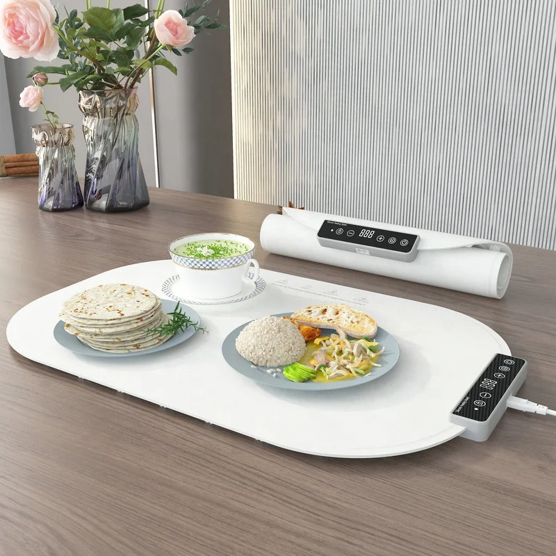 

2025 Silicone Electric Warming Table Mat Eco-Friendly Silicone Food Heating Pad with Heating Element Trays for Food