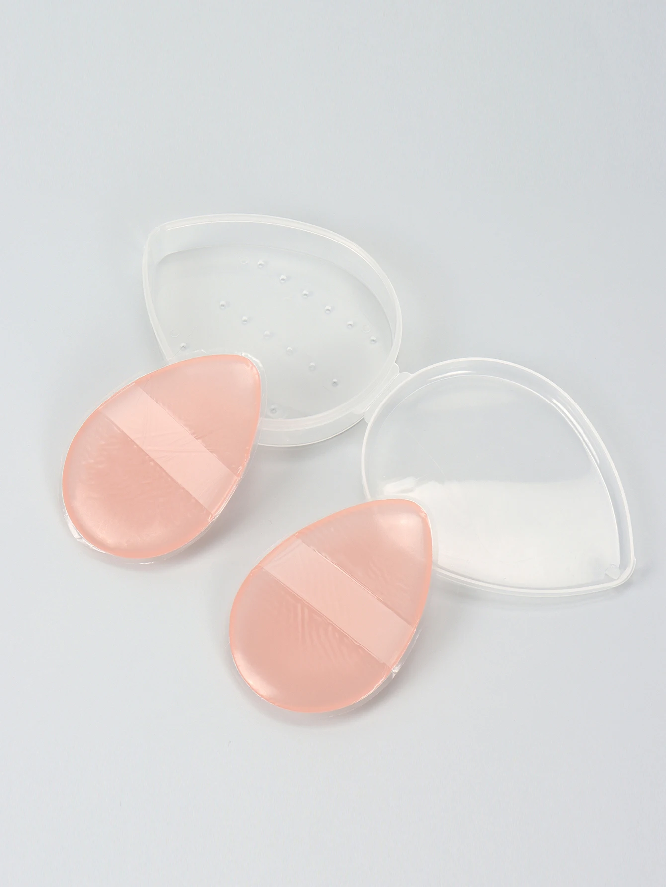 Esponja de silicona para polvo, herramienta de maquillaje cosmética transparente reutilizable, sin polvo para comer, esponja de gelatina