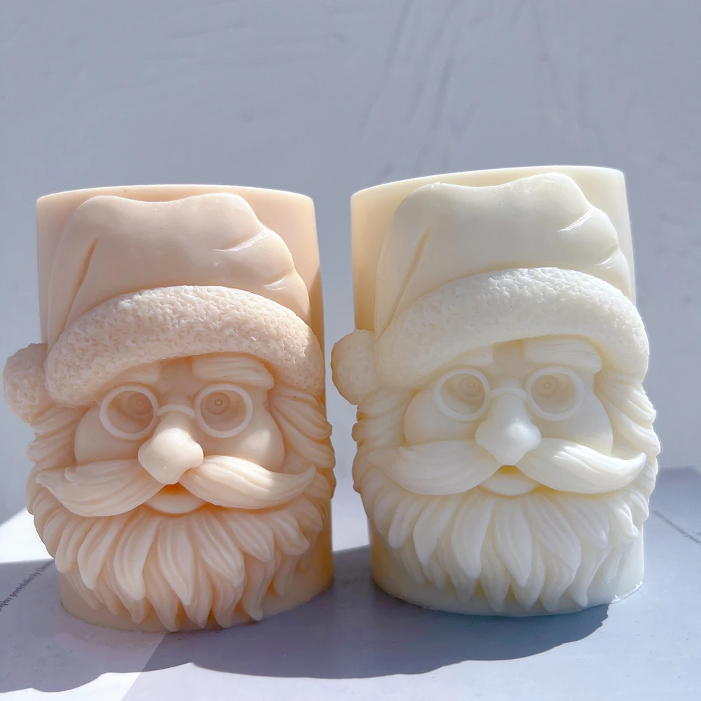 Santa Claus Candle Mold Father Christmas Resin Silicone Mold Kriss Kringle Plaster Gypsum Mould For Home Decor