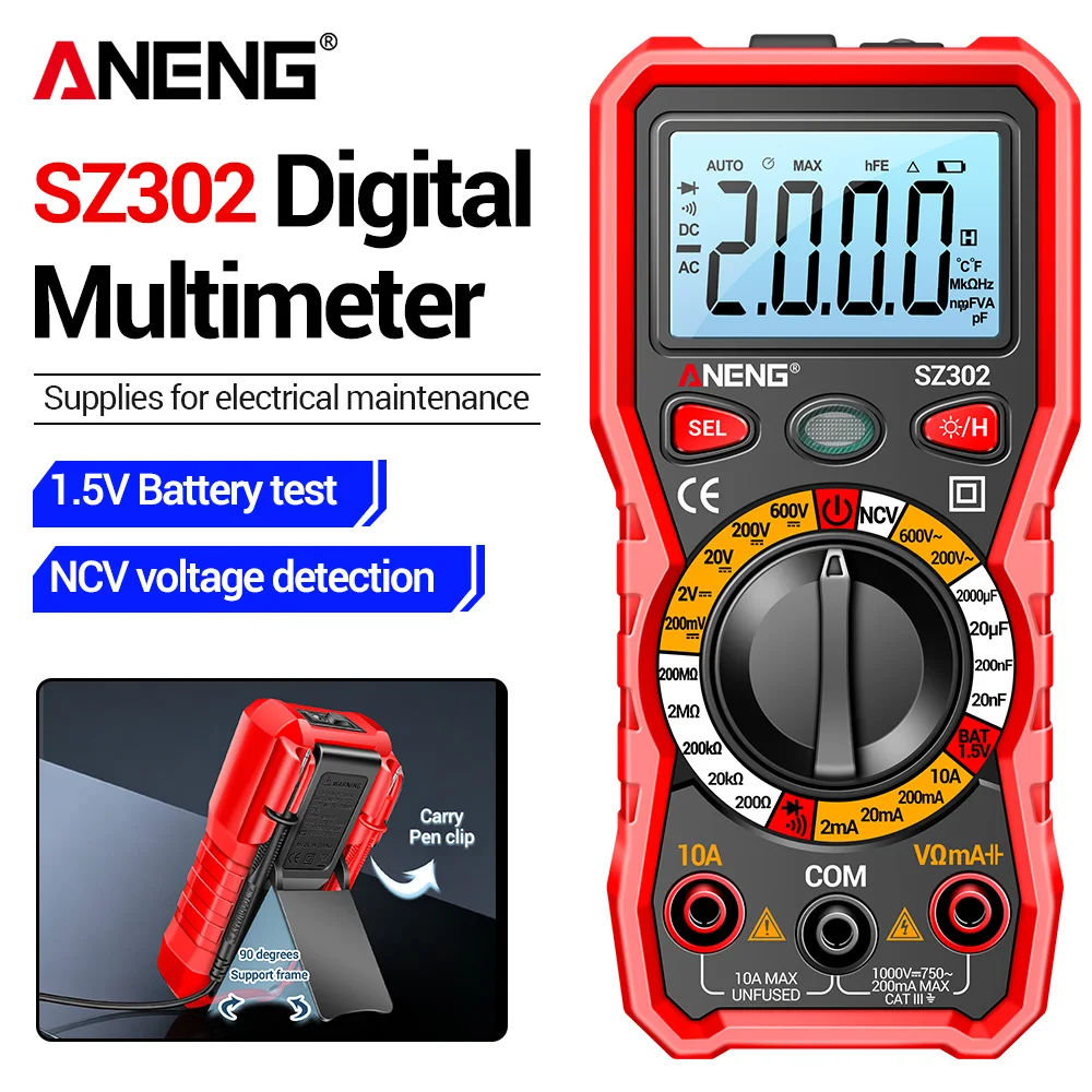 Smart Digital Multimeter Tester ANENG SZ302 AC/DC Voltage Cu