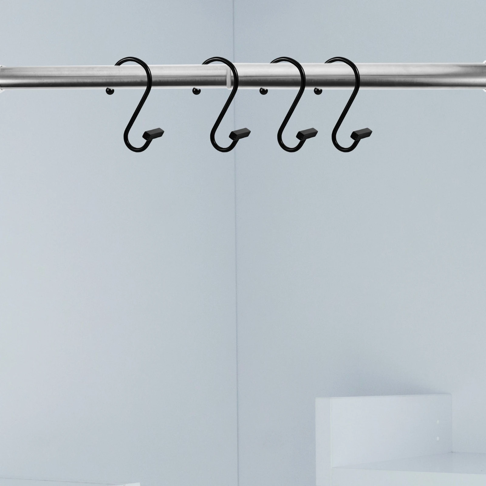 

12Pcs Bathroom Curtain Hooks S Shape Metal Shower Curtain Rod Hangers Sliding Bedroom Shower Hooks Bathroom Hook