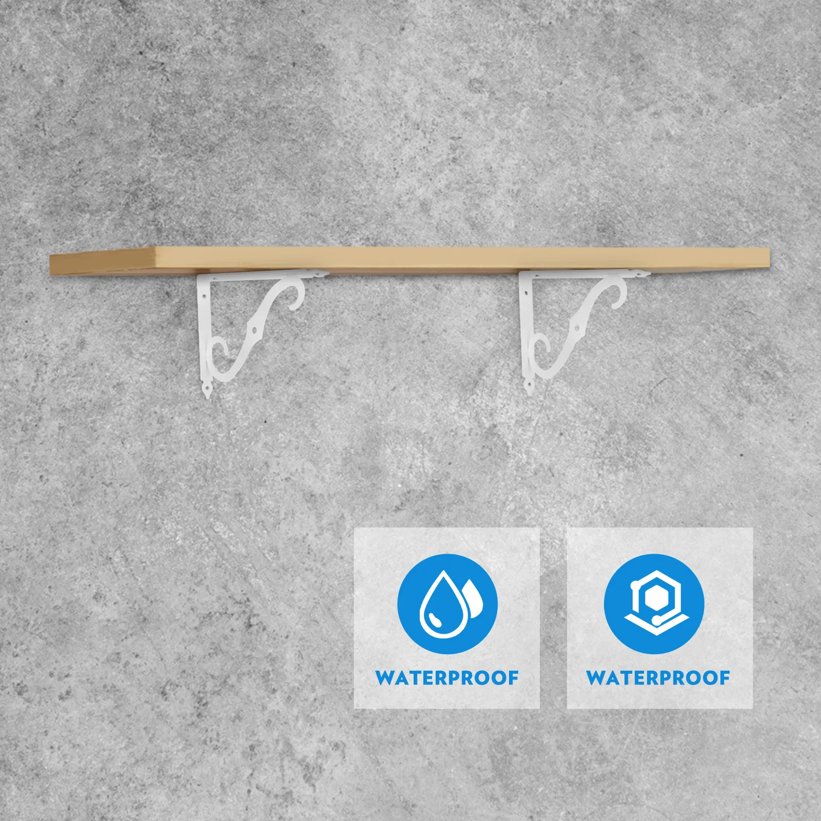 

1 комплект, настенные кронштейны для книжной полки, прочные железные аксессуары для полок, белый водонепроницаемый антикоррозийный прочный держатель полки для хранения нагрузки