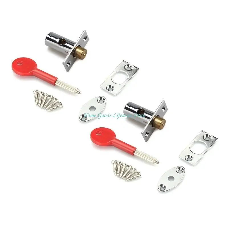 E74E 2Pcs Mortice Door Bolts with Star Concealed Mortise Door Lock Pipe Tube Well Invisible Lock for Fireproof Door view 5