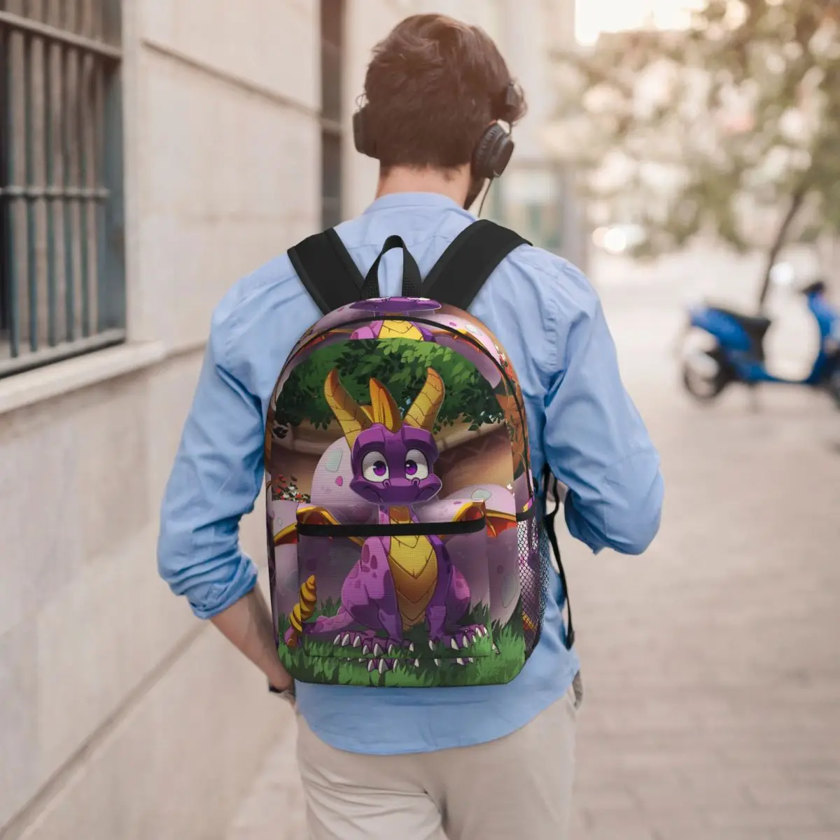 Spyro Pattern Backpack Student BookBag Kids School Bag Laptop Shoulder Bags for Men Women