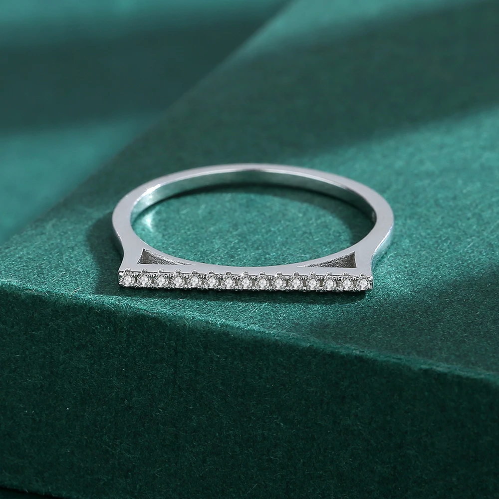 2022 NEUE Kreative Geometrische Diamant Paar Ring Für Frauen Echtes S925 Sterling Silber Dreieck Valentinstag Geschenk Schmuck