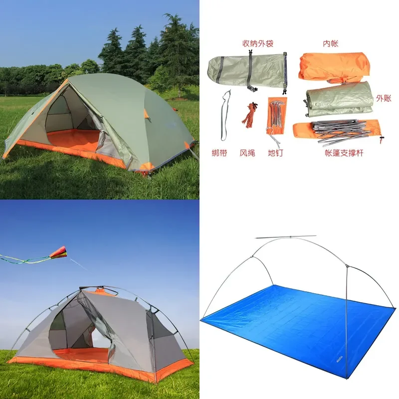 For Tent Outdoor Double Layer Aluminum Pole Windproof Rainstorm Proof Waterproof Camping
