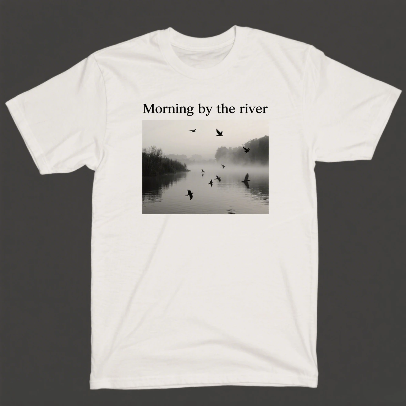 

Riverside Morning Graphic Printing Summer Luxury Brand Cotton Men's and Women's T-Shirts Short Sleeves Trendy Fashion Clothing