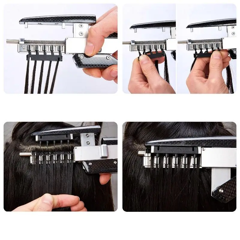 /Kuz/40Pcs New Professional Hair Extensions Tools 6D Hair Extension Clips Black /Brown/Blonde For 6D Hair Extension Machine