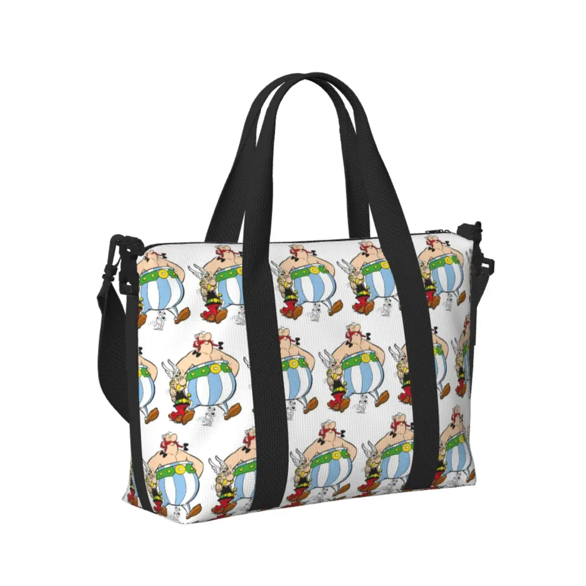 

Asterix And Obelix 3 Beach Travel Bag Large Capacity Tote Bags for Gym Yoga Women Shopping Duffle Shoulder Bag