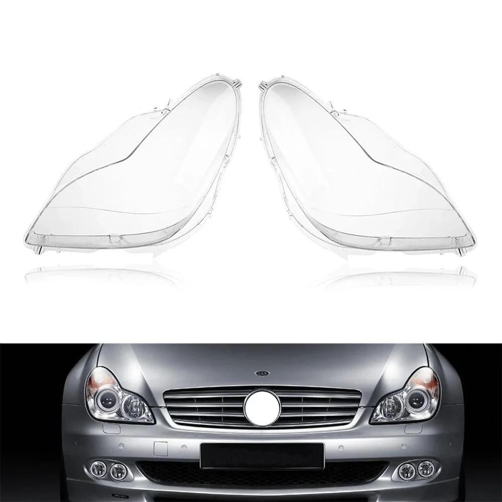 Coppia di Coperture per Fari Anteriori per Mercedes W219 CLS 2006-2011, CLS350/500/550, OE A2198202961+A2198203061, PC