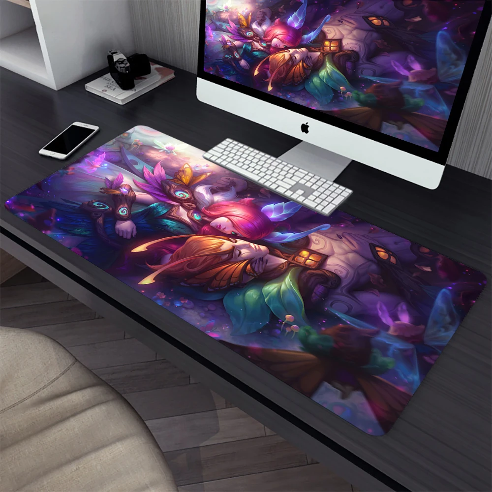 League of Legends Xayah Rakan Large Gaming Mouse Pad Computer Mousepad PC Gamer Mouse Mat Office Mausepad Keyboard Mat Desk Pad