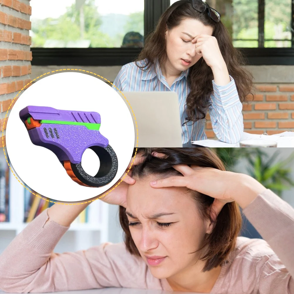 Jouets de bureau imprimés en 3D, réduction efficace du stress, anneau anti-stress en forme de pistolet, jouets anti-stress pour adultes, pour les personnes souffrant d'anxiété et de TDAH