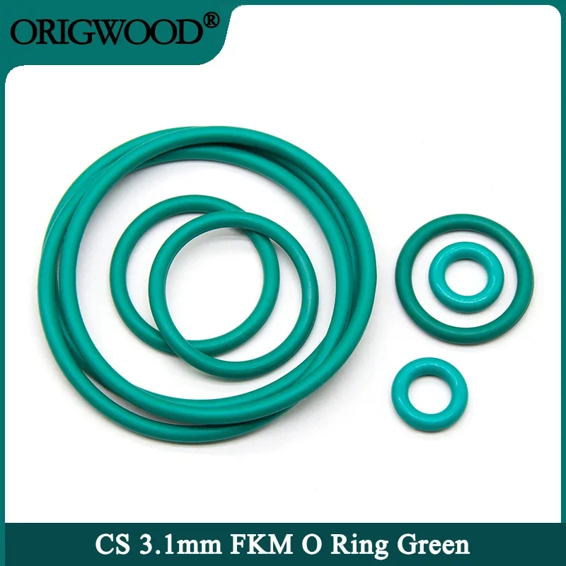 

10/50pcs FKM O Ring Sealing Gasket CS 3.1mm OD 10~70mm Oil Resistant High Temperature Resistance Fluorine Rubber O Rings