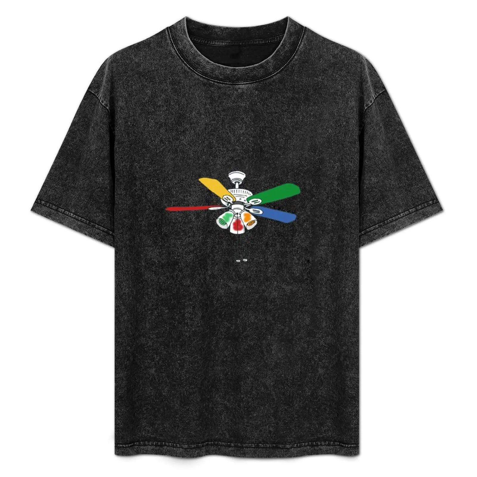 

Rainbow Ceiling Fan T-Shirt Basic Solid Tee for Daily Use