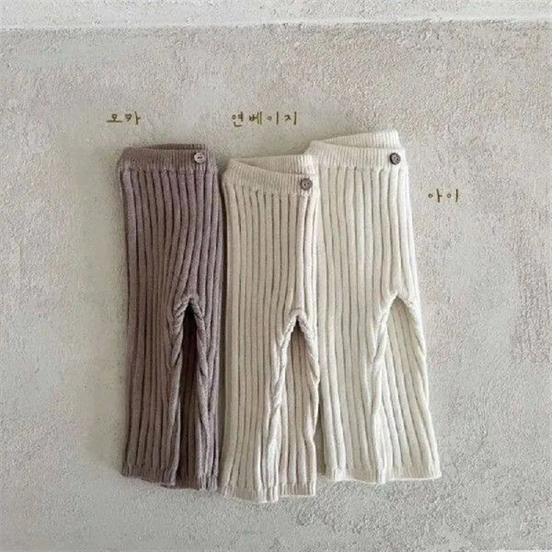 children's-striped-knitted-leggings-comfortable-home-wear-fashionable-accessories-vintage-style
