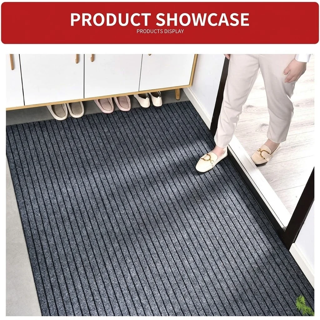 Rubber Bottom Striped Large Area Carpet Washable Anti Slip Outdoor Laundry Room Corridor Custom Floor Rug