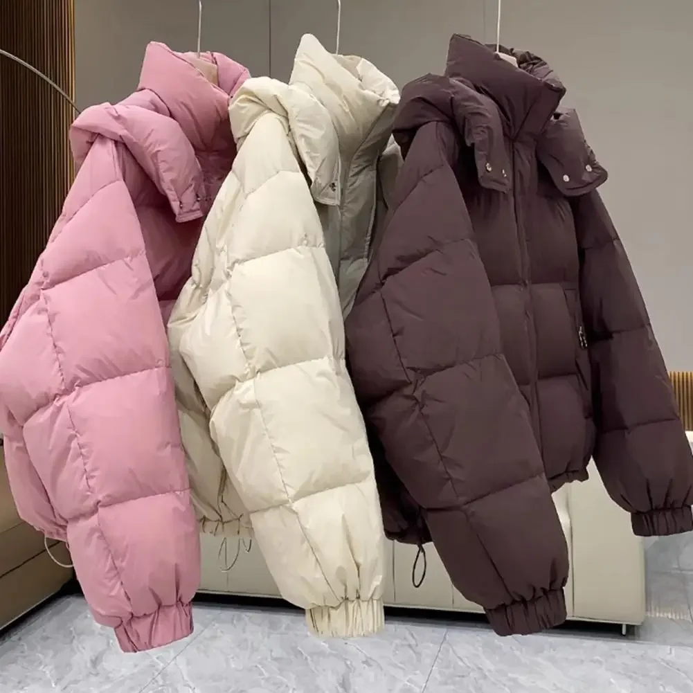 Women 2025 New Winter Jacket Casual Loose Down Coat Oversize Hooded Warm Soft Cotton Puffer Snow Wear Jackets