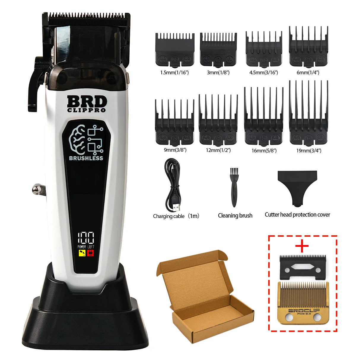 BRDCLIP 106B 116 7500 RPM Borstelloze Motor Haar Snijmachine Kit Professionele Tondeuse Kapper Salon Tondeuse voor Mannen