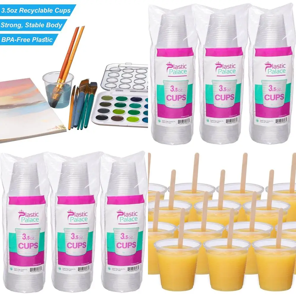 

2500 прозрачных пластиковых стаканчиков, 3,5 унции — идеально подходят для вечеринок, мероприятий и детских напитков.