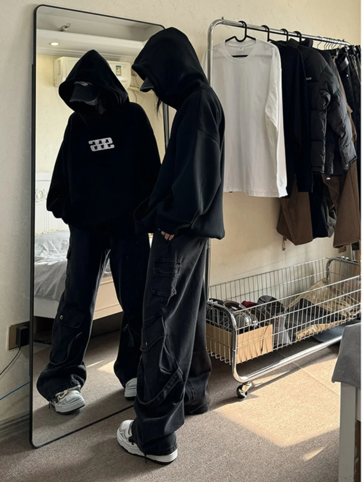 

Мужская толстовка Bla свободного кроя в американском ретро-стиле, весна-осень, большие размеры, модный бренд, повседневная, для пар, из хлопка и полиэстера...