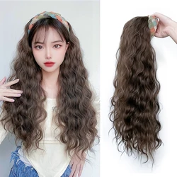 Synthetic Wig Women's Long Hair New Organza Hairband Wig One-piece Fashion Half-head Synthetic Hair Wig Piece