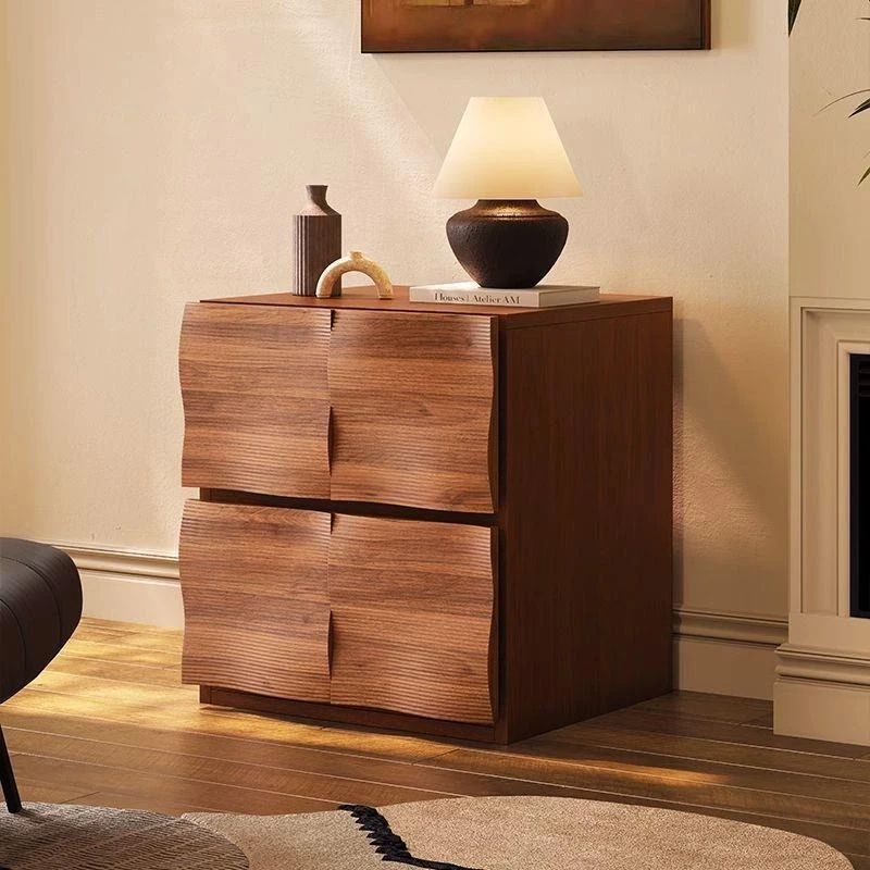Solid wood antique bedside table French retro household chest floor cabinet master bedroom combination